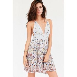 Kimchi Blue Gauze Halter Mini Dress